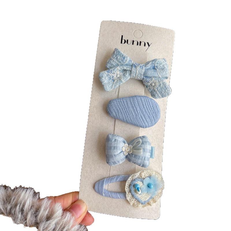 Spring and Summer New Rabbit Bow Combination Set Hairpin Cartoon Small Fresh Baby Side Does Not Hurt The Hairpin Female