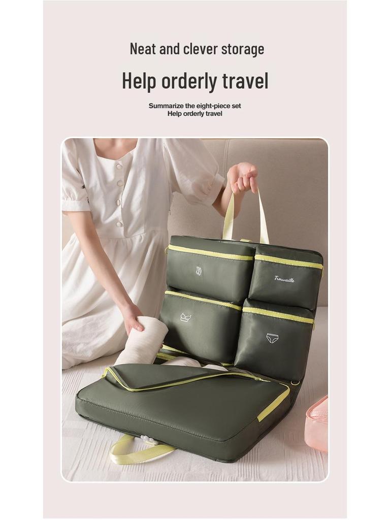 7-in-1 Travel Storage Bag Set - Large Capacity, Multi-Compartment Organizer for Clothes & Sundries