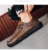 Handmade Men's Soft Sole Leather Loafers - Winter Casual Flat Large Size