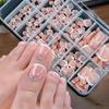 120Pcs French Short Square Artificial Press On Toenails Nude Pink Full Cover False Toe Nails Fake Toe Nail Extension For Women