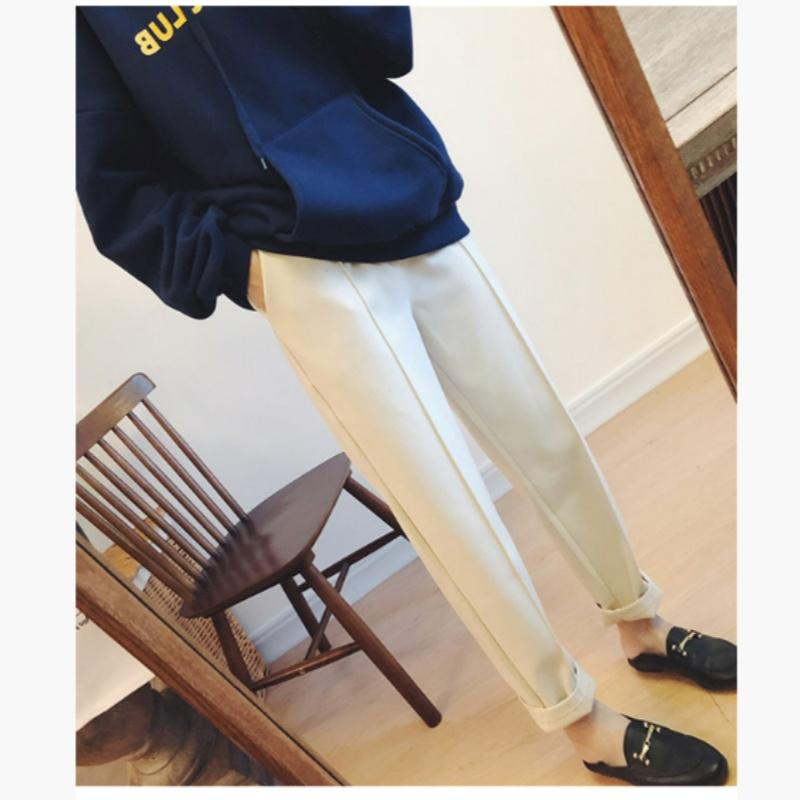 

Осенне-зимние шерстяные утепленные брюки гаремного кроя женские свободные брюки-морковки большого размера для полных женщин с прямыми штанинами, повседневные брюки XXXL бежевый