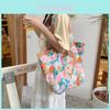 Chic Floral Print Tote Bag For Women With Retro Summer Style And Soft Canvas Material