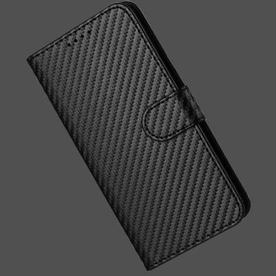For iPhone 17 Pro Wallet Case with Strap Carbon Fiber Texture Leather Mobile Cover