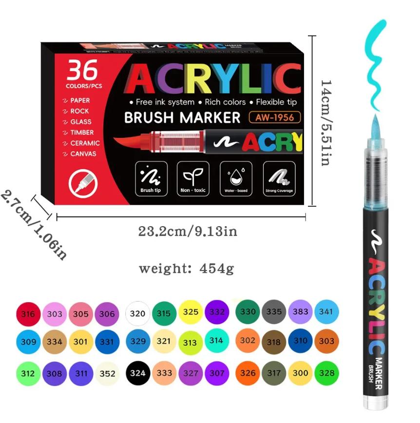 12-48 Colors Direct Liquid Marker Pen Set,DIY Hand Drawn,Graffiti Paint Art Acrylic Paint Pens,Perfect for Artist/Student