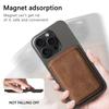 Vintage Matt Lær Magnetisk Kortholder for iPhone 12-17 Serien - MagSafe Slim Lommebok