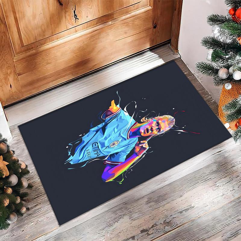 Tappeto in Flanella Stampato Erling Haaland Antiscivolo Morbido Poliestere Tappeto per Pavimento Tappetino Decorativo da Interno per Camera da Letto Soggiorno Divano