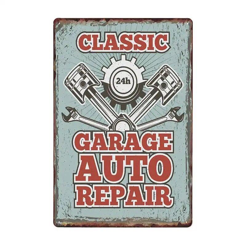 GARAGE FULL SERVICE Vintage Metal Signs Car Garage Retro Poster Bar Wall Decor Plaque Painting Art 20x30 CM