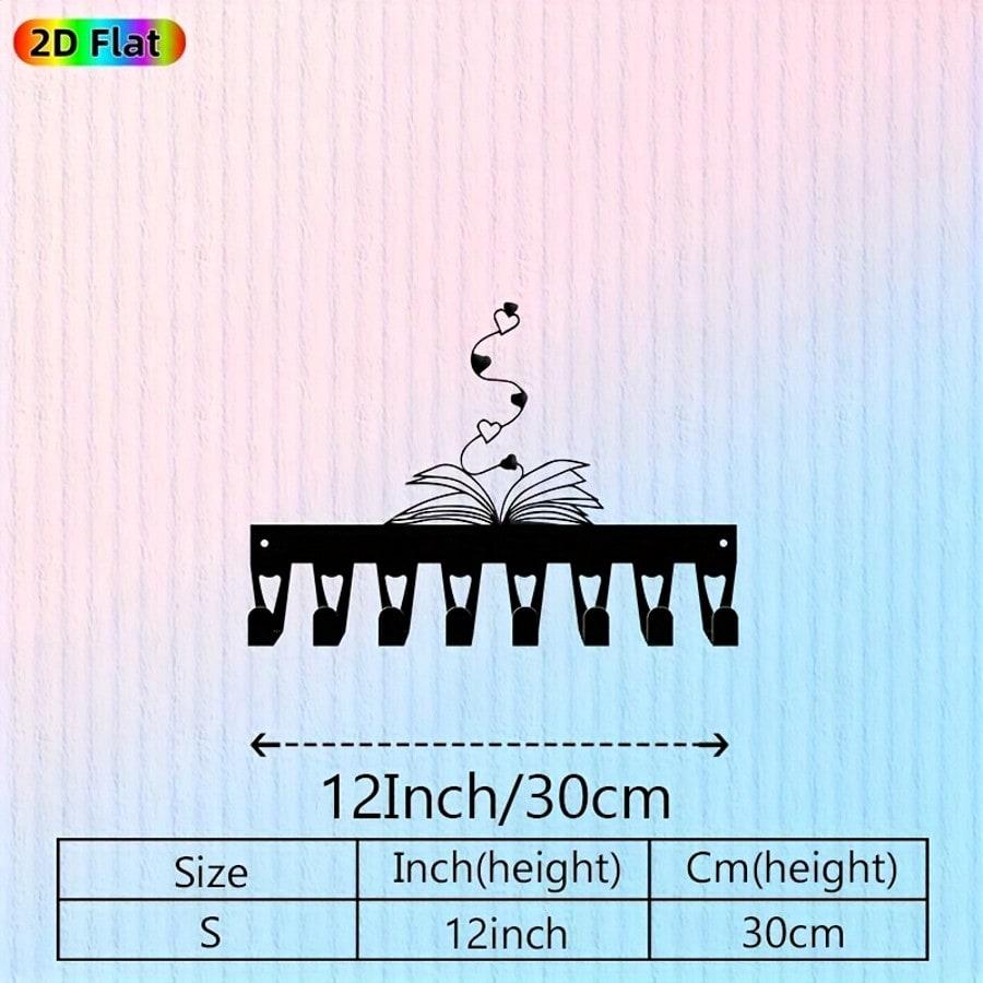 

Minimalist Book Heart Wall Hook Set 8 Hooks Wrought Iron Decor for Entryway Bedroom TY10264