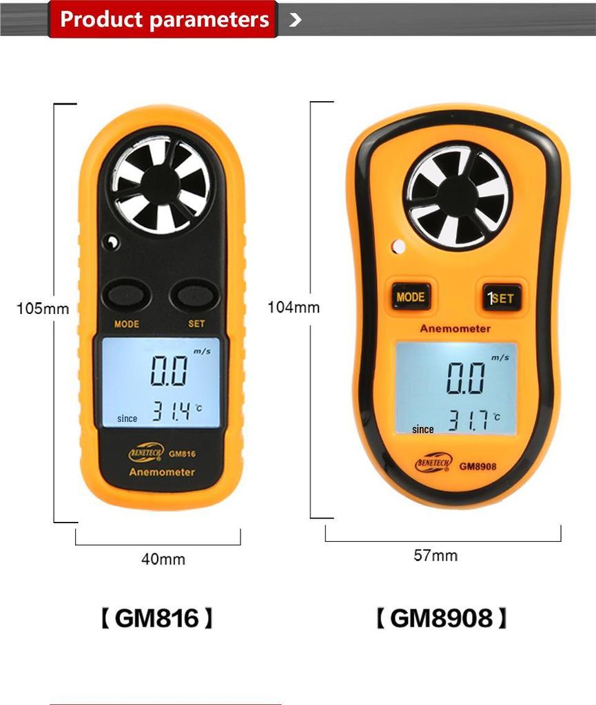 BENETECH GM816 Smart Digital Wind Speed & Force Level Anemometer