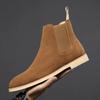 Placck Herren Chelsea Boots aus echtem Leder, Kleid Wildleder, Seiteneinsatz, Casual, Englischer Stil, Übergröße, Gelb, 27.5cm