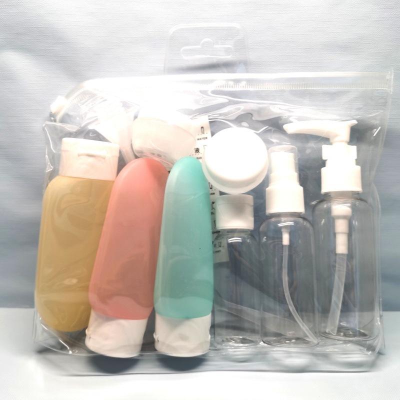 11-teiliges Reiseflaschen-Set mit Aufbewahrungstasche, leere Behälter für Flüssigcreme und Lotion in Reisegröße, Sprühflasche mit feinem Sprühnebel, Quetschtuben