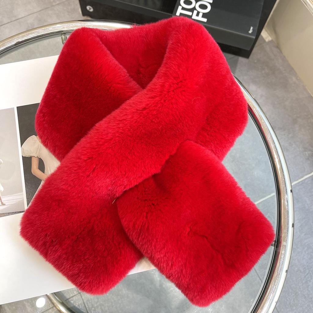 Unisex Winter Faux Fur Scarf - Thick, Knit, Soft and Stylish Accessory for Trendy Warm Comfort