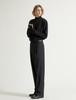 MARBETE Leather Tab Slacks Black