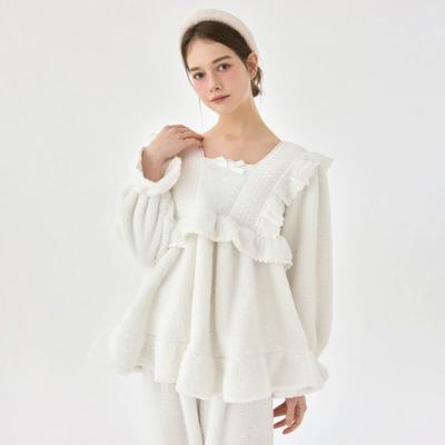 Lunaluz Women Long Sleeve Square Neck Microfiber Pajama Set Fogni