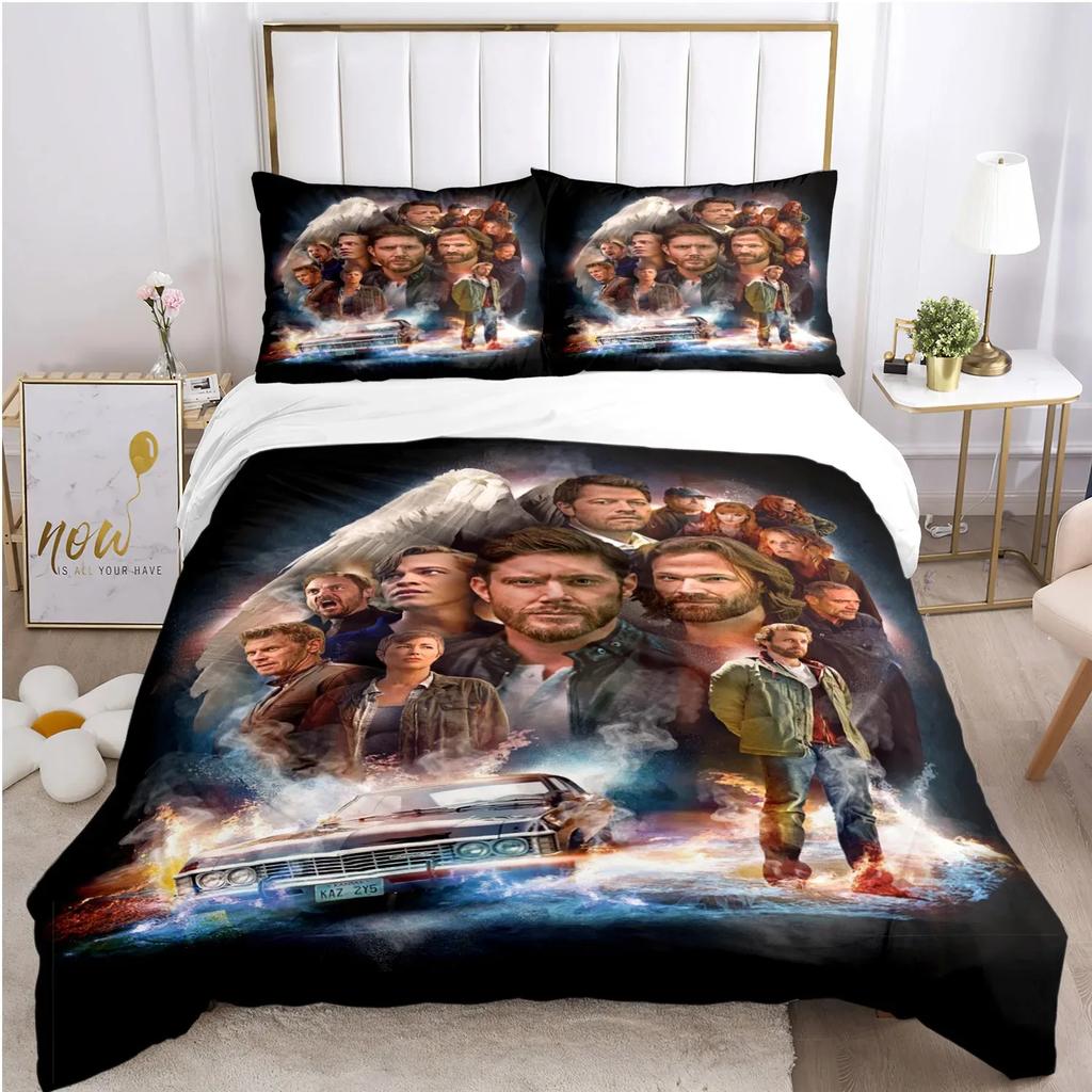 Nadpřirozená povlečení Twin Queen King Plná velikost Jednolůžko Dvojlůžko Povlak na peřinu Povlak na polštář Postel Kluci Dívky Dospělí