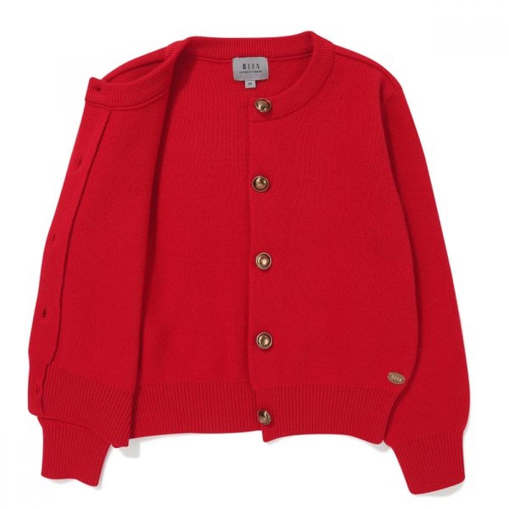 Been Red Round Neck Knit Cardigan Red Bz53ck02rd