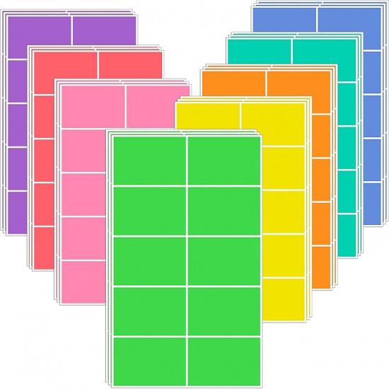 YSHIHE Colored Labels Stickers 3 x 2 Inch Rectangular Moving Labels 8 Colors Large Color Coding Labels - 240 Pack