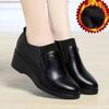 Scarpe da Donna Comode a Collo Alto in Morbida Pelle Mocassini Flessibili da Donna Scarpe con Zeppa con Plateau Primavera per Ufficio Mamma Lavoro