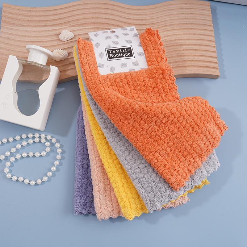 Coral Fleece Square Dishcloth 30x30 - Thick, Absorbent, Lint-Free, Soft Kitchen Towel