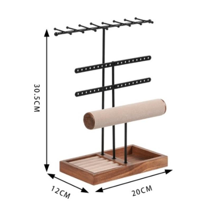 

Large Capacity Jewelry Displays Rack Household Bracelet Necklace Showcase Stand Earrings Show Shelf Rings Eardrop Display Holder чорний
