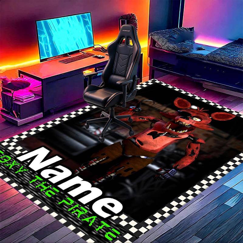 Custom Name Personalized Five Nights at Freddy's Print Carpet, Versatile Home Decor Rug, for Playroom, Apartment, Balcony, Entryway, Hallway Gift
