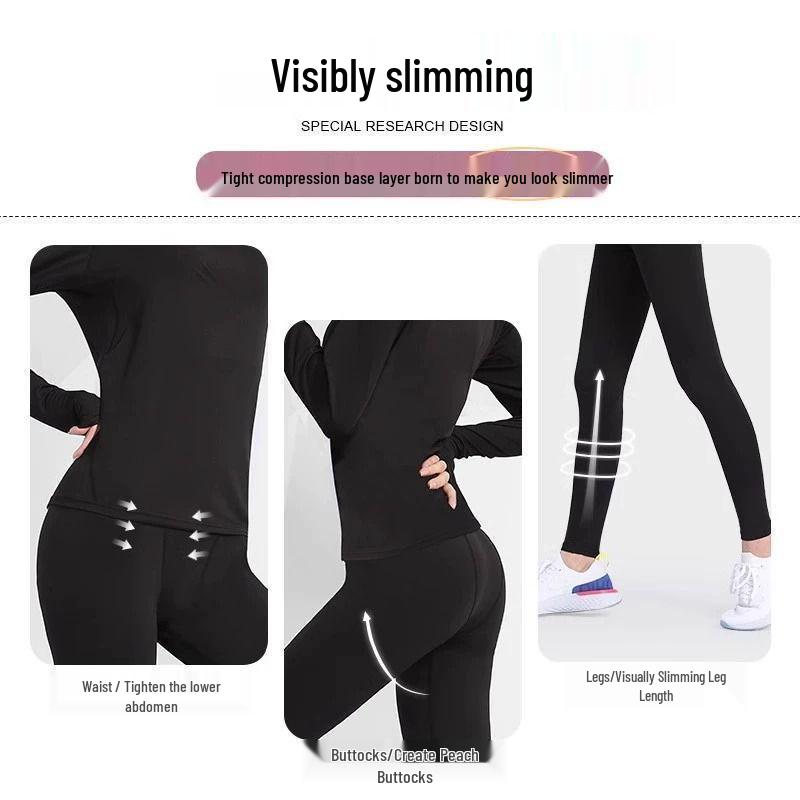 Women's Quick-Dry Yoga Suit: Long Sleeve Winter Running and Outdoor Gym Top