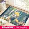 Cute Jirachi Forest Scenery Pokemon Anime Print Absorbent Non-Slip Soft Indoor Home Bathroom Entryway Floor Doormat Rug