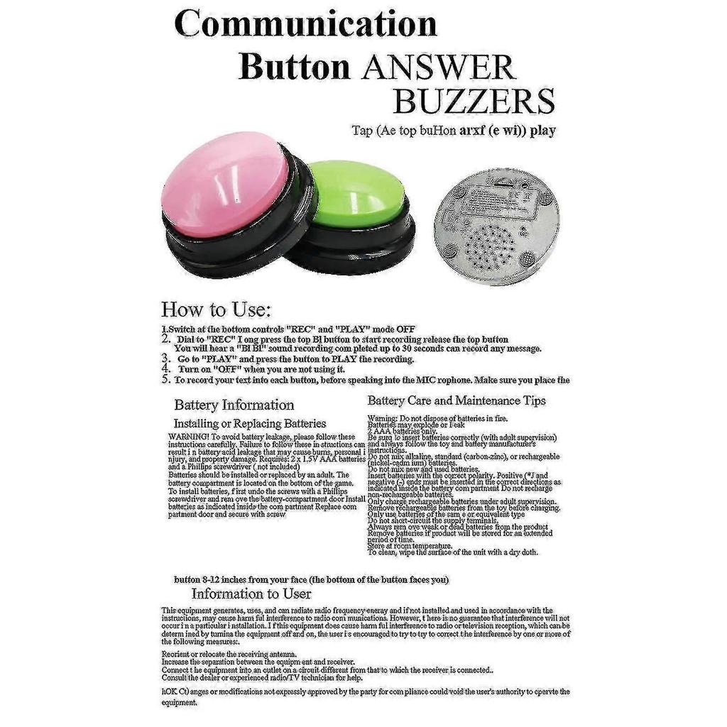 2025 Latest Model Recordable Talking Button 30 Seconds Voice Recording Button Pet Speech T