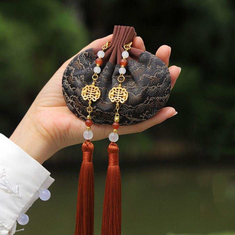 Embroidery Tassel Storage Sachet Empty Hanging Pouchperfume Bag  Blessing Gift