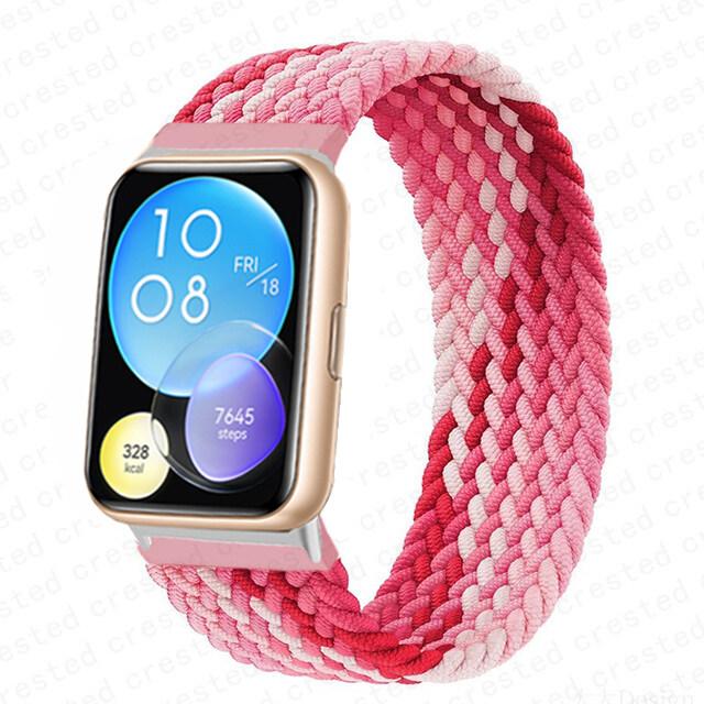 No Buckle Elastic Nylon Strap for Huawei Watch Fit 2 Sport Braided Belt Band Wristband Smartwatch Accessories for Huawei Fit 2 Watch