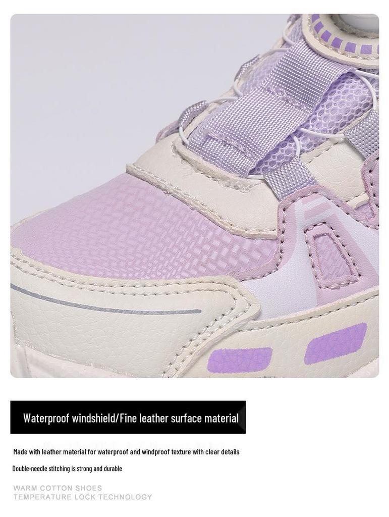 Mädchen Winter 2025 Leder Laufschuhe mit Samtfutter - Warmes und Verdicktes Design