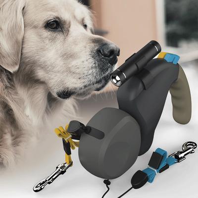 Einziehbare Doppel-Hundeleine aus Seil für 2 Hunde, die doppelt spazieren gehen, mit leichter Rotation, Haustierseil, Haustierbedarf, Haustier-Zugseilgürtel