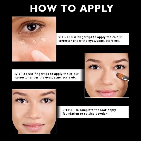 FASHION COLOUR Colour Correction Professional Makeup Base | Full Coverage Concealer | Face Makeup | Corrector For Under Eye Dark Circles| 3g | 303