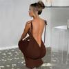 Sommer 2026 neue europäische und amerikanische Stil Damenbekleidung modisches und sexy rückenfreies Träger enges hüftumschließendes Abendkleid