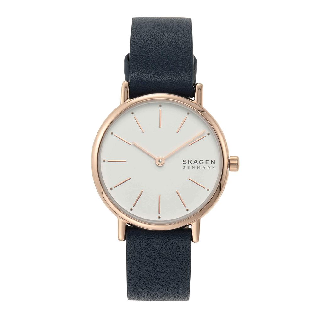 SIGNATUR LILLE Two-Hand Ocean Blue Leather Watch