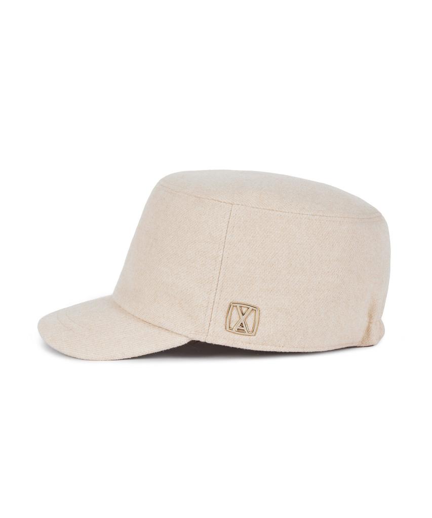 Bajal Va Square Studded Wool Bellboy Cap Ivory