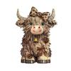 1/2Pcs Coffee Theme Highland Cattle Statue Coffee Mug Highland Cow Resin Figurine Sculpture Home Office