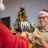 Decorative Christmas Themed Glasswares High Footed Glass Drinking Cup for Parties and Holiday Event Water Drinkware