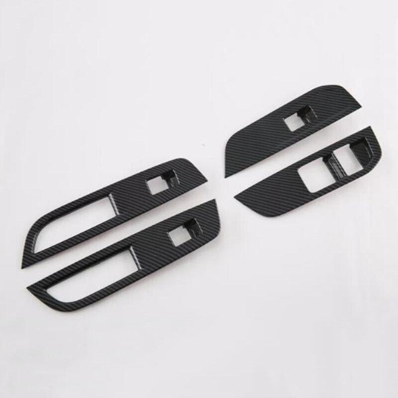 Compatible For MG4 EVMulan 2022-2024 Car Window Control Lift Switchs Panel Cover Trim Decoration ABS Carbon FiberDurable