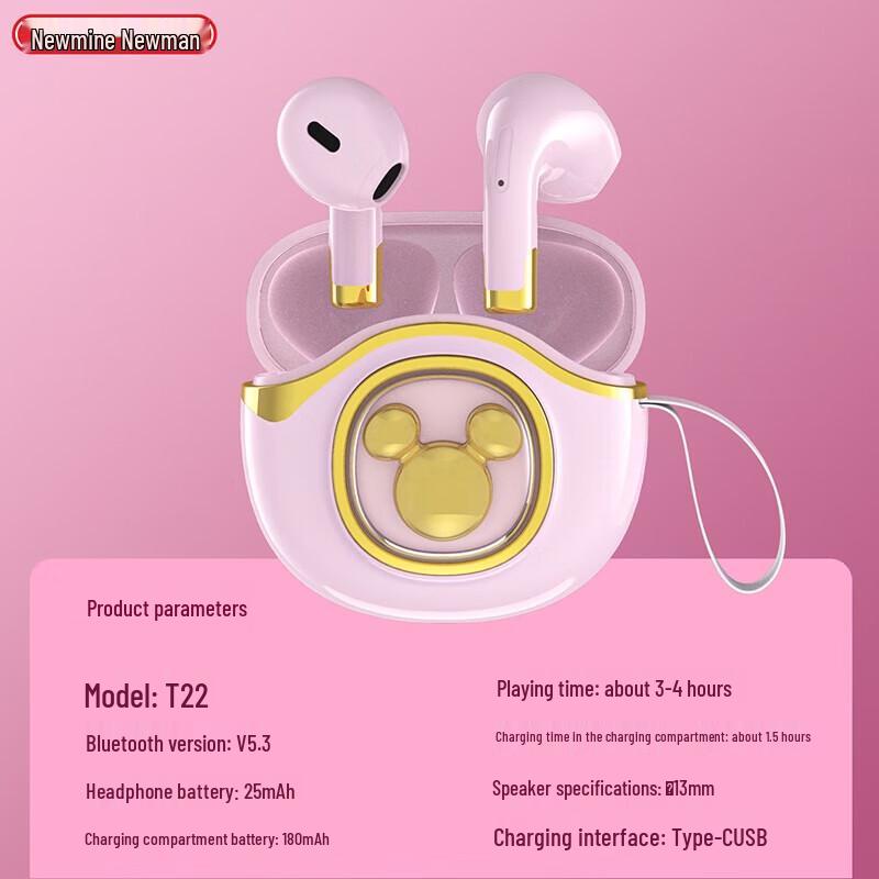 Newmine T22 TWS Clip-on Bluetooth 5.3 Semi-In-Ear Ohrhörer