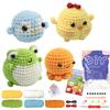 Tierfamilie Häkelset für AnfängerHäkel-Starter-Sets, DIY-Häkelset für Anfänger, Häkel-Strickset Schritt für Schritt