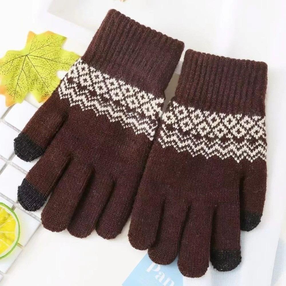 Warm Touch Screen Gloves Thickened Wool Gloves Fashion Cycling Gloves  for Men Women