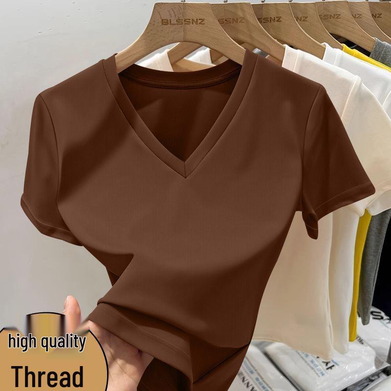 Trendy Ribbed Short-Sleeve Slim Fit Top for Women - Flattering Spring/Summer 2026 Essentials