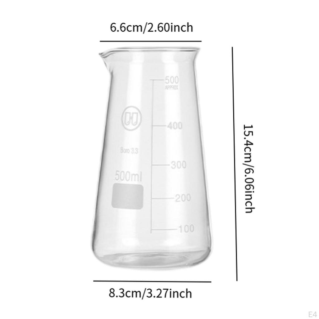 Milchaufschäumkännchen, Glas Espresso Aufschäumkännchen, konisch zulaufender Messbecher für