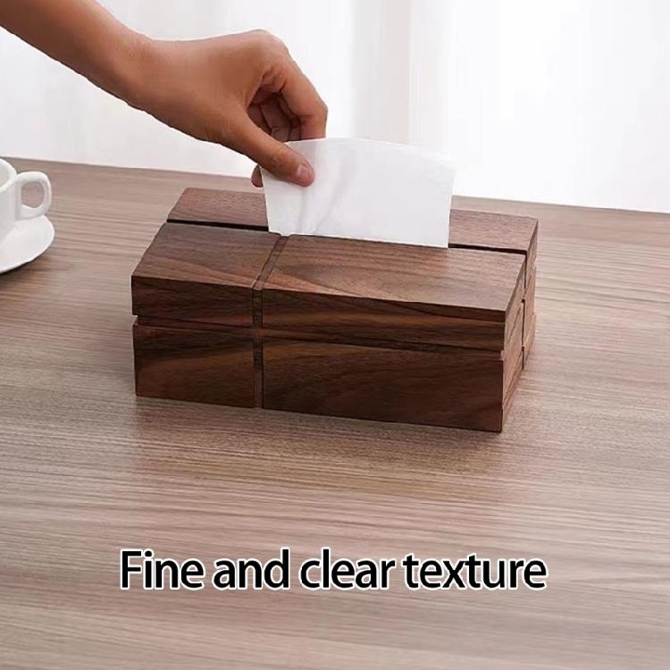 Link Top Walnut Tissue Dispenser Office Desk Coordinator Water Resistant Wood Storage Box For Bathroom Counter Trim
