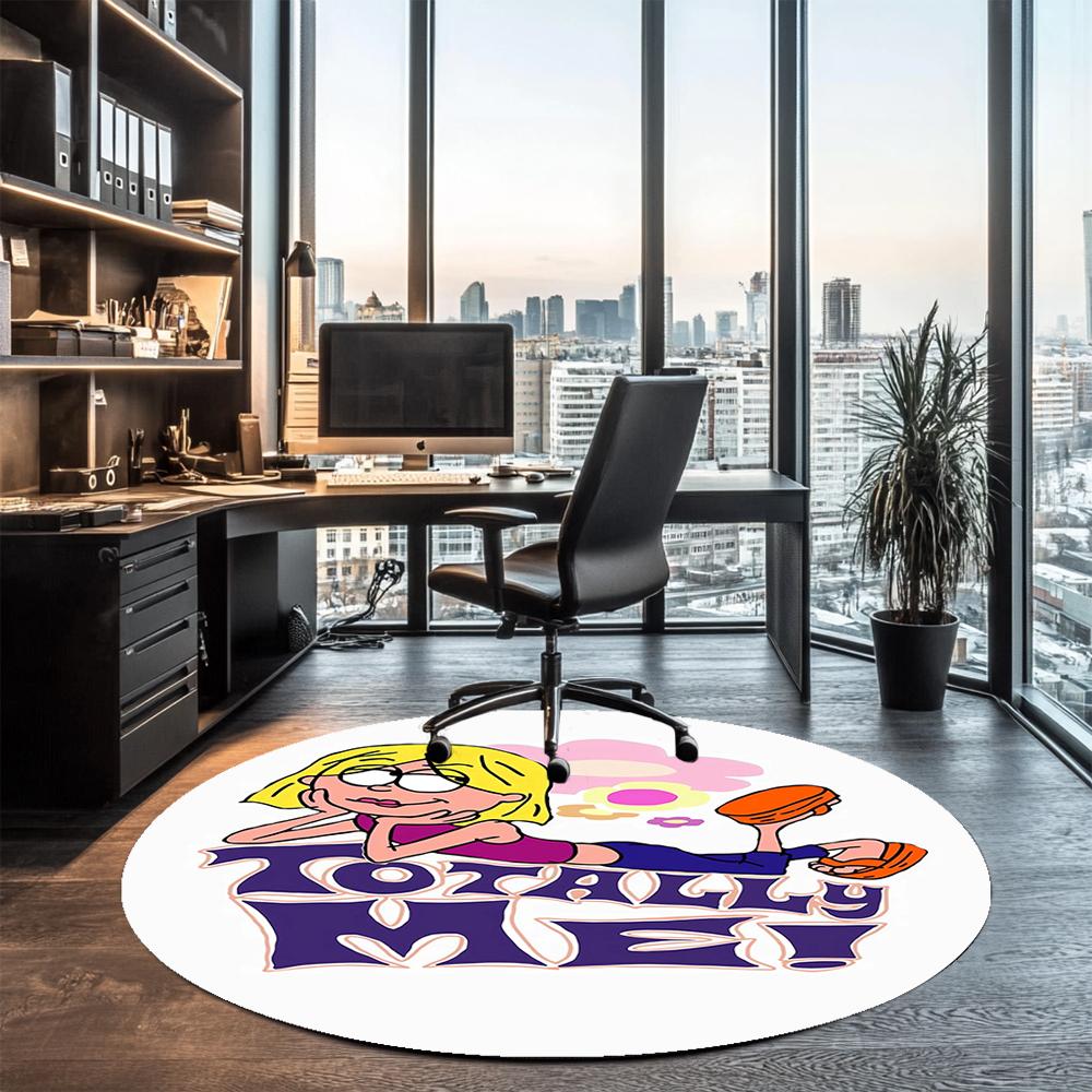 Lizzie McGuire Printed Round Rug Carpet Chair Rug Area Rug Entryway Doormats,for Office Chair Living Room Bedroom Kitchen Room.