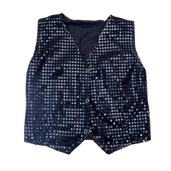 Children's Sequin Vest for Boys Stage Performance Costume Kids Hip-hop Jazz Dance Waistcoat Loose Fit Vest for Parties Performances