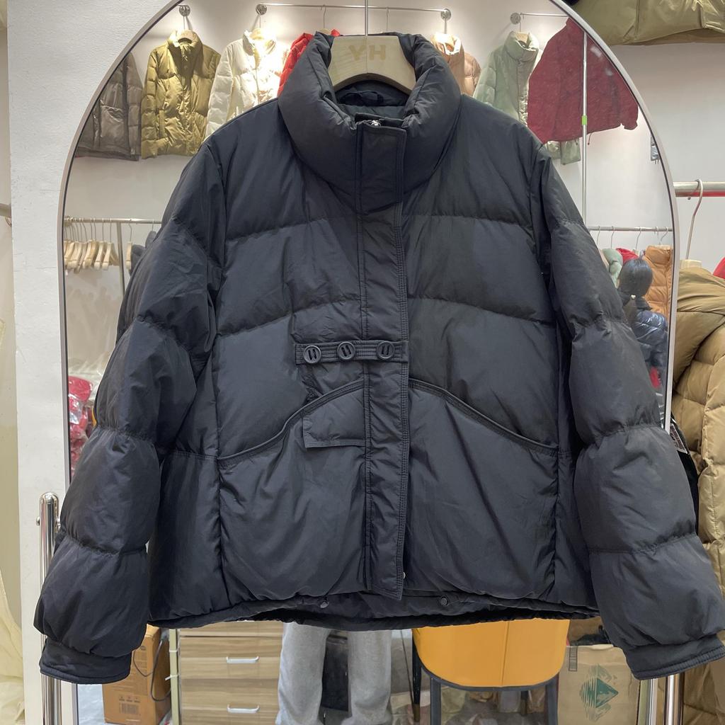 2024 Women's Korean Style Short Stand Collar Down Jacket - Warm, Trendy White Duck Down Puffer Coat, Medium Thickness.