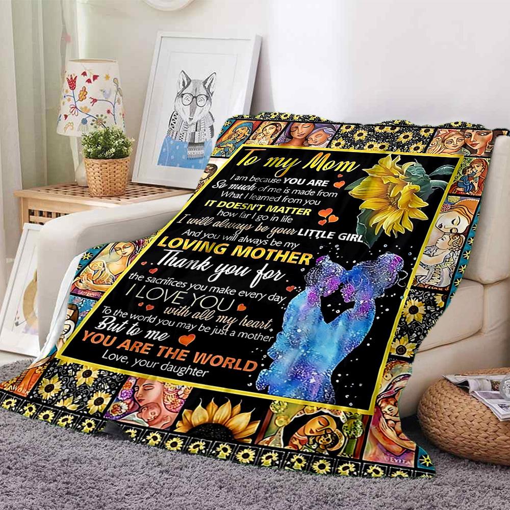 1pc Mom Appreciation Envelope Blanket, Lightweight Flannel Throw For Sofa, Bed, Travel, Camping, Livingroom, Office, Couch, Chair