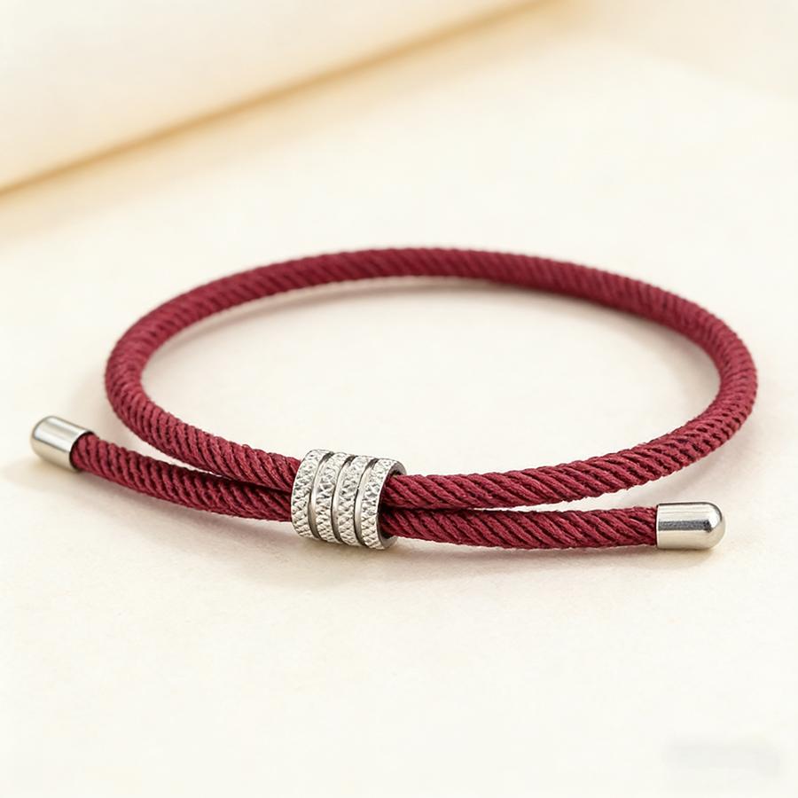 

Simple Elegant Adjustable Cord Bracelet For Both Men And Women Grade A 4mm Rope Handmade Braided Friendship Braslet Unfading Adjustable бордовый
